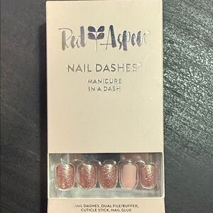 Red Aspen Rose Gold Nail Dashes